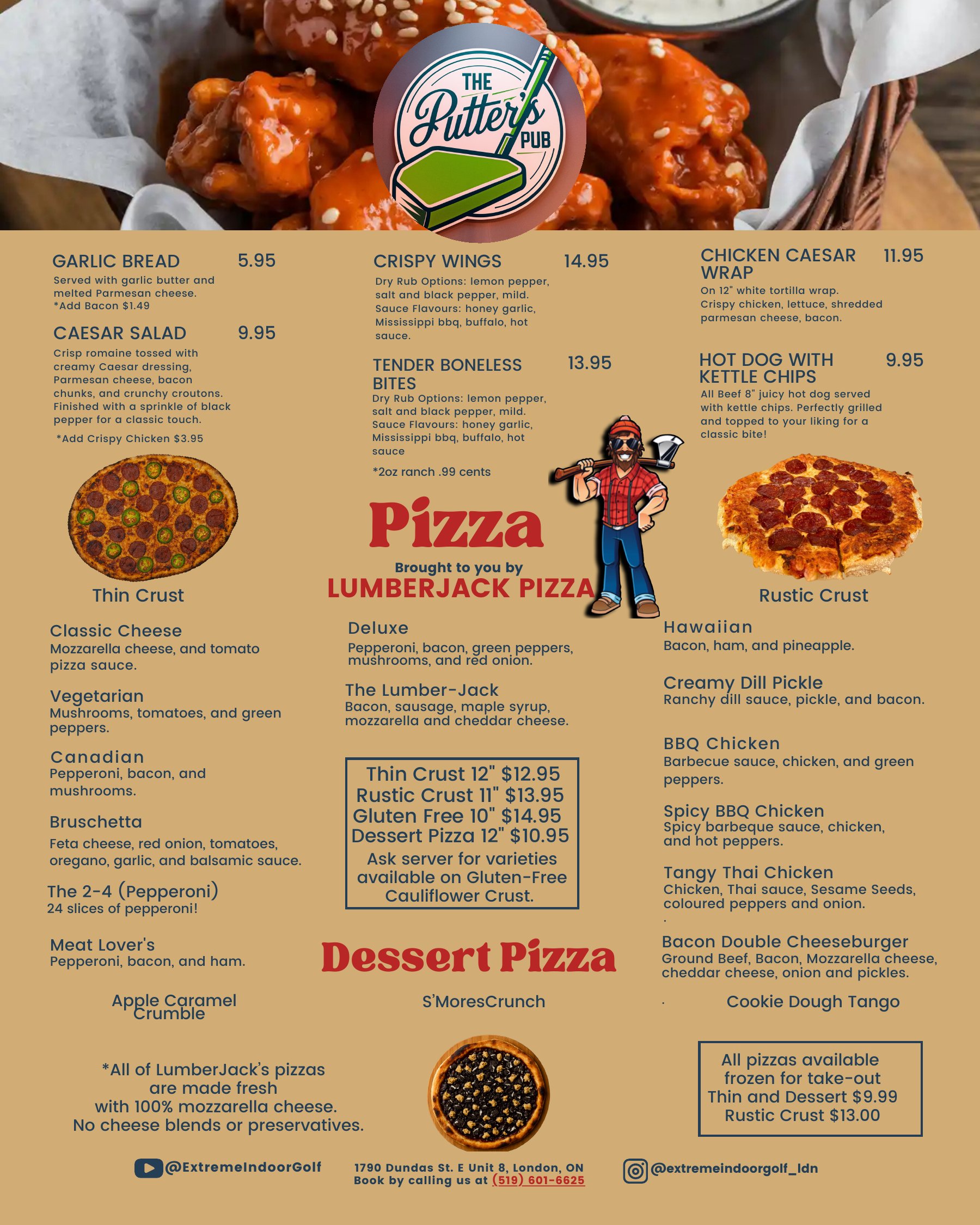 Putter's Pub food menu (PDF)